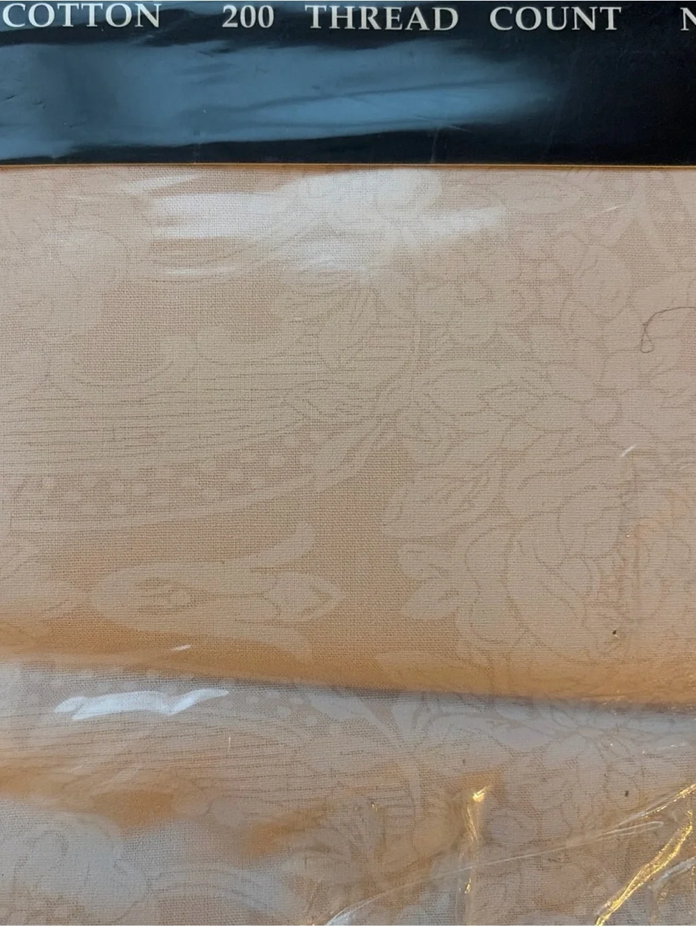 Vtg. New Old Stock Ralph Lauren “Avery” Cotton Queen Flat Sheet Pale Rose Damask